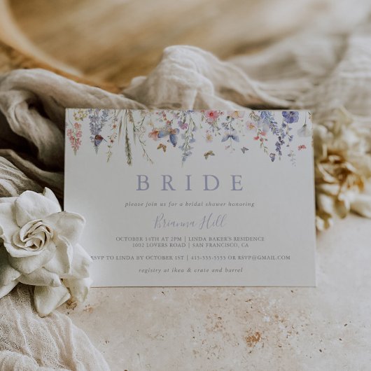 Summer Multicolor Wildflower Bride Vrijgezellenfee Kaart