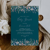 Summer Multicolor Wildflower Green Baby shower Kaart