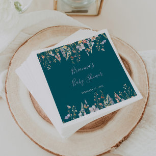 Summer Multicolor Wildflower Green Baby shower Servet