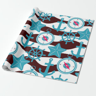 Summer Nautical Pattern Cadeaupapier