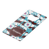 Summer Nautical Pattern Creditkaart Flessenopener (Achterkant Gekanteld)