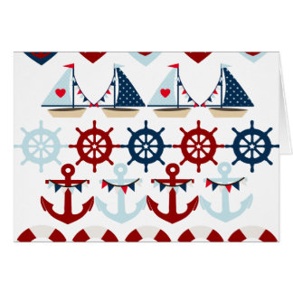 Summer Nautical Theme Anchors Sail Boats Helms