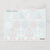 Summer Nautical Theme Anchors Sail Boats Helms Briefkaart (Achterkant)