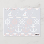 Summer Nautical Theme Anchors Sail Boats Helms Briefkaart (Achterkant)