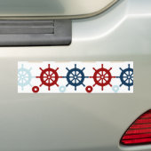 Summer Nautical Theme Anchors Sail Boats Helms Bumpersticker (Op auto)