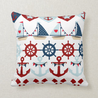 Summer Nautical Theme Anchors Sail Boats Helms Kussen