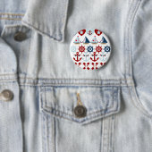 Summer Nautical Theme Anchors Sail Boats Helms Ronde Button 5,7 Cm (In situ)