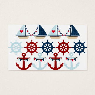 Summer Nautical Theme Anchors Sail Boats Helms Visitekaartjes