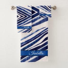 Summer Navy Blue Boat Popular Stripes Collectie Bad Handdoek