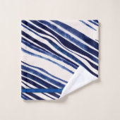 Summer Navy Blue Boat Popular Stripes Collectie Bad Handdoek (Wasdoekje)