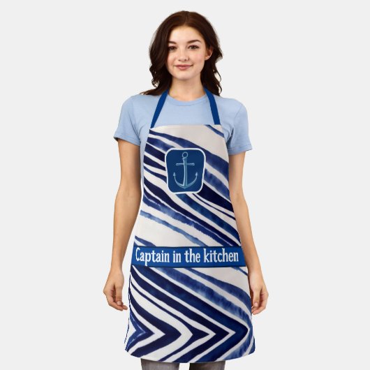 Summer Navy Blue Boat Popular Stripes Collectie Schort (Gedragen)