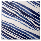 Summer Navy Blue Boat Popular Stripes Collectie Tegeltje (Voorkant)