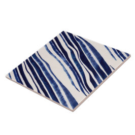 Summer Navy Blue Boat Popular Stripes Collectie Tegeltje
