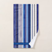 Summer Navy Blue Boat Trendy Stripes Collectie Bad Handdoek (Handdoek)
