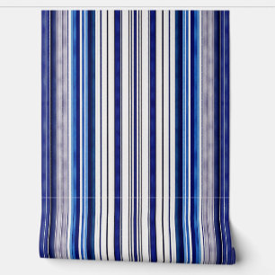 Summer Navy Blue Boat Trendy Stripes Collectie Behang