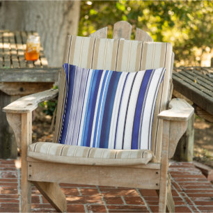 Summer Navy Blue Boat Trendy Stripes Collectie Buitenkussen