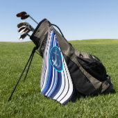 Summer Navy Blue Boat Trendy Stripes Collectie Golfhanddoek (Groen)