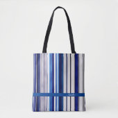 Summer Navy Blue Boat Trendy Stripes Collectie Tote Bag (Voorkant)