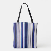 Summer Navy Blue Boat Trendy Stripes Collectie Tote Bag (Achterkant)
