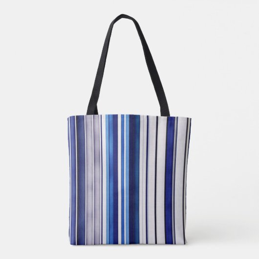 Summer Navy Blue Boat Trendy Stripes Collectie Tote Bag (Achterkant)