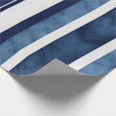 Summer Navy Blue Popular Boat Stripes Collectie Cadeaupapier (Hoek)