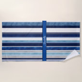 Summer Navy Blue Popular Boat Stripes Collectie Strandlaken (Voorkant)