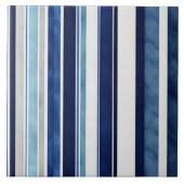 Summer Navy Blue Popular Boat Stripes Collectie Tegeltje (Voorkant)