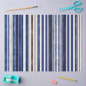Summer Navy Blue Trendy Boat Stripes Collectie Tissuepapier (Craft)
