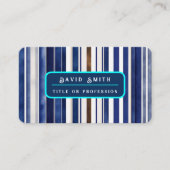 Summer Navy Blue Trendy Boat Stripes Collectie Visitekaartje (Voorkant)