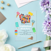 Summer Neighborhood BBQ Block Party Acryl Uitnodigingen (Insitu (Huwelijk))