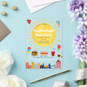 Summer Neighborhood Block Party Acryl Uitnodigingen (Insitu (Huwelijk))