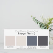 Summer Neutrals Color Palette Swatch Card Kaart (Staand voorkant)