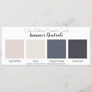 Summer Neutrals Color Palette Swatch Card Kaart
