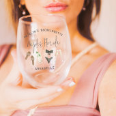 Summer Neutrals Personalized Bachelorette Party Wijnglas Zonder Voet