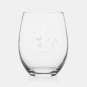 Summer Neutrals Personalized Bachelorette Party Wijnglas Zonder Voet (Achterkant)