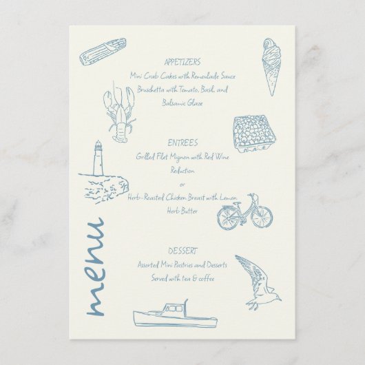 Summer New England huwelijksmenu Menu (Voorkant)