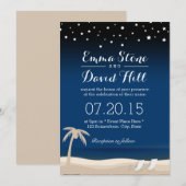 Summer Night Beach Wedding Invitting Kaart (Voorkant / Achterkant)