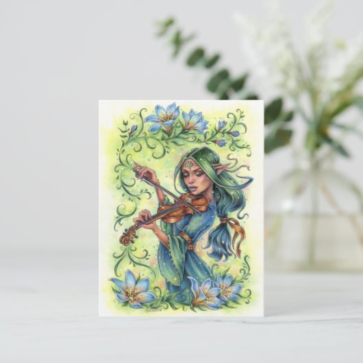 Summer Night Fiddler Briefkaart (Staand voorkant)