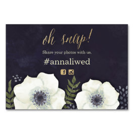 Summer Night Flowers Weddenschap foto hashtag card Kaart