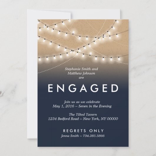 Summer Night Lights Engagement Party | Weddenschap Kaart (Voorkant)