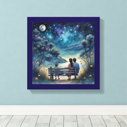 Summer Night Love Canvas Afdruk (Insitu (Houten vloer))
