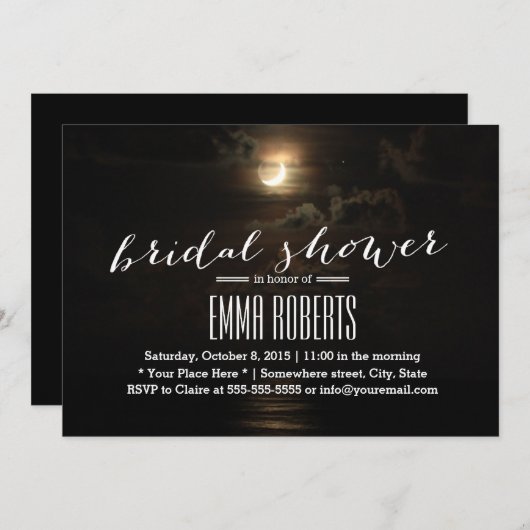 Summer Night Moon over het Zee Vrijgezellenfeest Kaart (Voorkant / Achterkant)