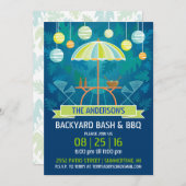 Summer Night Patio Party Invitation Kaart (Voorkant / Achterkant)