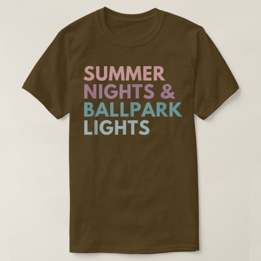 Summer Nights And Ballpark Lights T-shirt (Design voorkant)