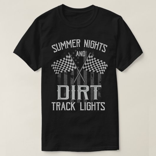 Summer Nights And Dirt Track Lights Racing Motocro T-shirt (Design voorkant)