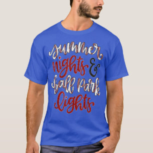 Summer Nights & Ballpark Lights Baseball Sports T-shirt