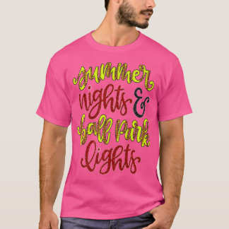 Summer Nights & Ballpark Lights Softball Sports T-shirt