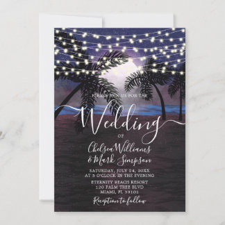 Summer Nights Beach Wedding Kaart