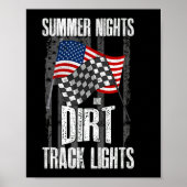 Summer Nights Dirt Track Lights Racing Motocross Poster (Voorkant)