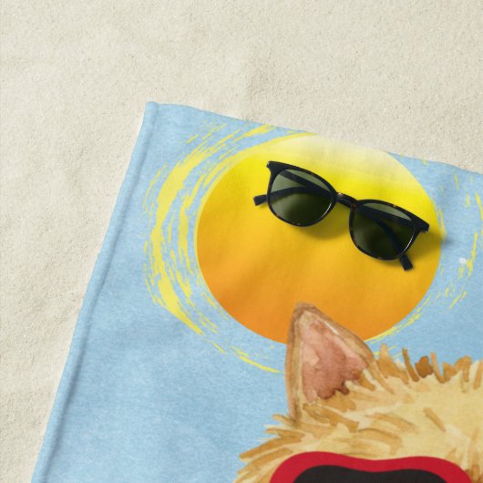 Summer Norwich Terrier Beach Towel Strandlaken (In situ)